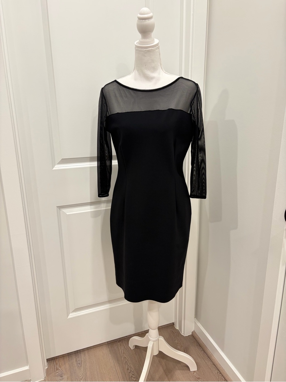 Chiara Boni Black Sheer Yoke Long Sleeve Dress